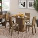 Conjunto Sala de Jantar Lexy Madesa Mesa Tampo de Madeira com 4 Cadeiras - Rustic/Hibiscos