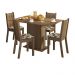 Conjunto Sala de Jantar Lexy Madesa Mesa Tampo de Madeira com 4 Cadeiras - Rustic/Hibiscos