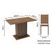 Conjunto Sala de Jantar Lexy Madesa Mesa Tampo de Madeira com 4 Cadeiras - Rustic/Pérola