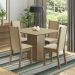Conjunto Sala de Jantar Madesa Alana Mesa Tampo de Madeira com 4 Cadeiras - Rustic/Crema/Pérola