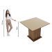 Conjunto Sala de Jantar Madesa Alana Mesa Tampo de Madeira com 4 Cadeiras - Rustic/Crema/Pérola