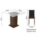 Conjunto Sala de Jantar Madesa Aline Mesa Tampo de Vidro com 4 Cadeiras - Rustic/Preto/Sintético Preto