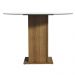 Conjunto Sala de Jantar Madesa Ana Mesa Tampo de Vidro Redondo 4 Cadeiras - Rustic/Crema/Bege