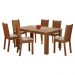 Conjunto Sala de Jantar Madesa Analu Mesa Tampo de Madeira com 6 Cadeiras - Rustic/Floral Hibiscos