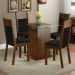 Conjunto Sala de Jantar Madesa Anita Mesa Tampo de Vidro com 4 Cadeiras - Rustic/Preto/Sintético Preto