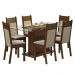 Conjunto Sala de Jantar Madesa Atlanta Mesa Tampo de Vidro com 6 Cadeiras - Rustic/Crema/Pérola