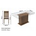 Conjunto Sala de Jantar Madesa Atlanta Mesa Tampo de Vidro com 6 Cadeiras - Rustic/Crema/Pérola