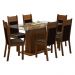 Conjunto Sala de Jantar Madesa Atlanta Mesa Tampo de Vidro com 6 Cadeiras - Rustic/Preto/SintPreto
