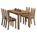 Conjunto Sala de Jantar Madesa Bea Mesa Tampo de Madeira com 4 Cadeiras - Rustic/Crema/Floral Hibiscos