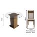 Conjunto Sala de Jantar Madesa Beta Mesa Tampo de Vidro Redondo 4 Cadeiras - Rustic/Crema/Bege