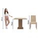 Conjunto Sala de Jantar Madesa Brenda Mesa Tampo de Vidro com 4 Cadeiras - Rustic/Crema/Imperial