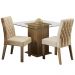 Conjunto Sala de Jantar Madesa Cassia Mesa Tampo de Vidro com 2 Cadeiras - Rustic/Imperial