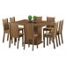 Conjunto Sala de Jantar Madesa Clarice Mesa Tampo de Madeira com 8 Cadeiras - Rustic/Bege Marrom