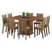 Conjunto Sala de Jantar Madesa Clarice Mesa Tampo de Madeira com 8 Cadeiras - Rustic/Lírio Bege