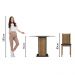 Conjunto Sala de Jantar Madesa Débora Mesa Tampo de Vidro Redondo 4 Cadeiras - Preto/Rustic