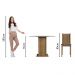 Conjunto Sala de Jantar Madesa Débora Mesa Tampo de Vidro Redondo 4 Cadeiras - Rustic/Bege Marrom