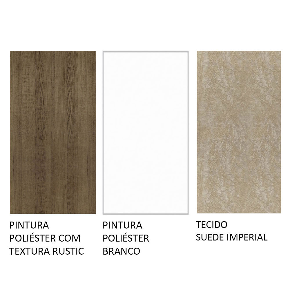 Conjunto Sala de Jantar Madesa Daniela Mesa Tampo de Madeira com 6 Cadeiras - Rustic/Branco/Imperial