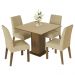 Conjunto Sala de Jantar Madesa Deise Mesa Tampo de Madeira 4 Cadeiras - Rustic/Crema/Imperial