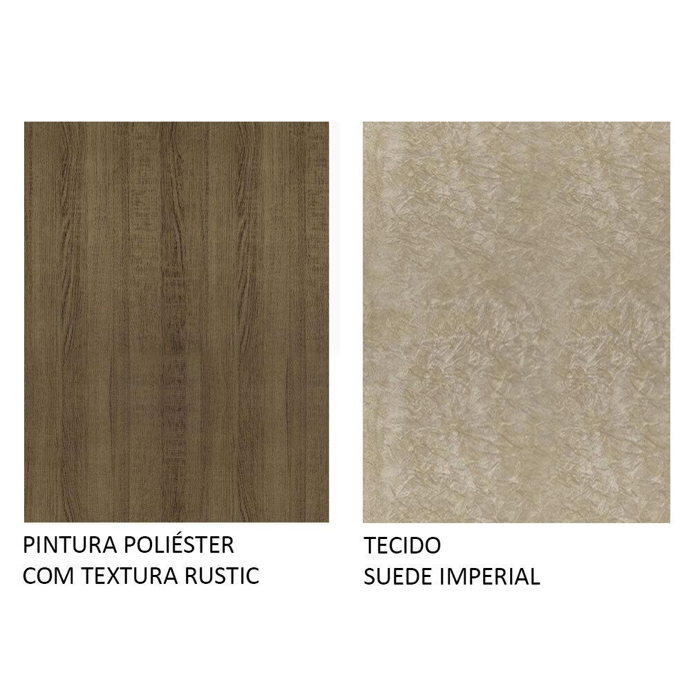 Conjunto Sala de Jantar Madesa Deise Mesa Tampo de Madeira 4 Cadeiras - Rustic/Crema/Imperial