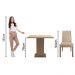 Conjunto Sala de Jantar Madesa Evelin Mesa Tampo de Vidro com 4 Cadeiras - Rustic/Crema/Imperial