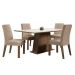 Conjunto Sala de Jantar Madesa Flavia Mesa Tampo de Madeira com 4 Cadeiras - Rustic/Branco/Imperial