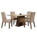 Conjunto Sala de Jantar Madesa Flavia Mesa Tampo de Madeira com 4 Cadeiras - Rustic/Crema/Imperial