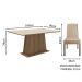 Conjunto Sala de Jantar Madesa Flavia Mesa Tampo de Madeira com 4 Cadeiras - Rustic/Crema/Imperial