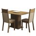 Conjunto Sala de Jantar Madesa Gabi Mesa Tampo de Madeira com 2 Cadeiras - Rustic/Crema/Pérola