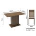 Conjunto Sala de Jantar Madesa Gabi Mesa Tampo de Madeira com 2 Cadeiras - Rustic/Crema/Pérola