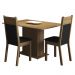 Conjunto Sala de Jantar Madesa Gabi Mesa Tampo de Madeira com 2 Cadeiras - Rustic/Preto/Sintético Preto