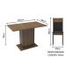Conjunto Sala de Jantar Madesa Gabi Mesa Tampo de Madeira com 2 Cadeiras - Rustic/Preto/Sintético Preto