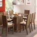 Conjunto Sala de Jantar Madesa Gales Mesa Tampo de Vidro com 6 Cadeiras - Rustic/Floral Hibiscos