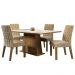 Conjunto Sala de Jantar Madesa Grazi Mesa Tampo de Vidro com 4 Cadeiras - Rustic/Branco/Imperial