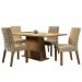 Conjunto Sala de Jantar Madesa Grazi Mesa Tampo de Vidro com 4 Cadeiras - Rustic/Crema/Imperial