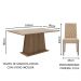 Conjunto Sala de Jantar Madesa Grazi Mesa Tampo de Vidro com 4 Cadeiras - Rustic/Crema/Imperial