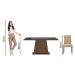 Conjunto Sala de Jantar Madesa Grazi Mesa Tampo de Vidro com 4 Cadeiras - Rustic/Preto/Imperial