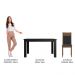 Conjunto Sala de Jantar Madesa Havana Mesa Tampo de Madeira com 4 Cadeiras - Preto/Rustic