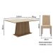 Conjunto Sala de Jantar Madesa Ingrid Mesa Tampo de Madeira com 4 Cadeiras - Rustic/Crema/Imperial