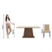 Conjunto Sala de Jantar Madesa Ingrid Mesa Tampo de Madeira com 4 Cadeiras - Rustic/Crema/Imperial