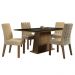 Conjunto Sala de Jantar Madesa Ingrid Mesa Tampo de Madeira com 4 Cadeiras - Rustic/Preto/Imperial