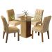 Conjunto Sala de Jantar Madesa Iris Mesa Tampo de Vidro Redondo com 4 Cadeiras - Rustic/Imperial