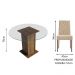Conjunto Sala de Jantar Madesa Iris Mesa Tampo de Vidro Redondo com 4 Cadeiras - Rustic/Imperial