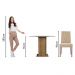Conjunto Sala de Jantar Madesa Iris Mesa Tampo de Vidro Redondo com 4 Cadeiras - Rustic/Imperial