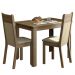 Conjunto Sala de Jantar Madesa Lola Mesa Tampo de Madeira com 2 Cadeiras - Rustic/Crema/Pérola