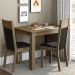 Conjunto Sala de Jantar Madesa Lola Mesa Tampo de Madeira com 2 Cadeiras - Rustic/Preto/Sintético Preto