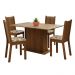 Conjunto Sala de Jantar Madesa Luana Mesa Tampo de Madeira com 4 Cadeiras - Rustic/Bege Marrom