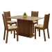 Conjunto Sala de Jantar Madesa Luana Mesa Tampo de Madeira com 4 Cadeiras - Rustic/Lírio Bege