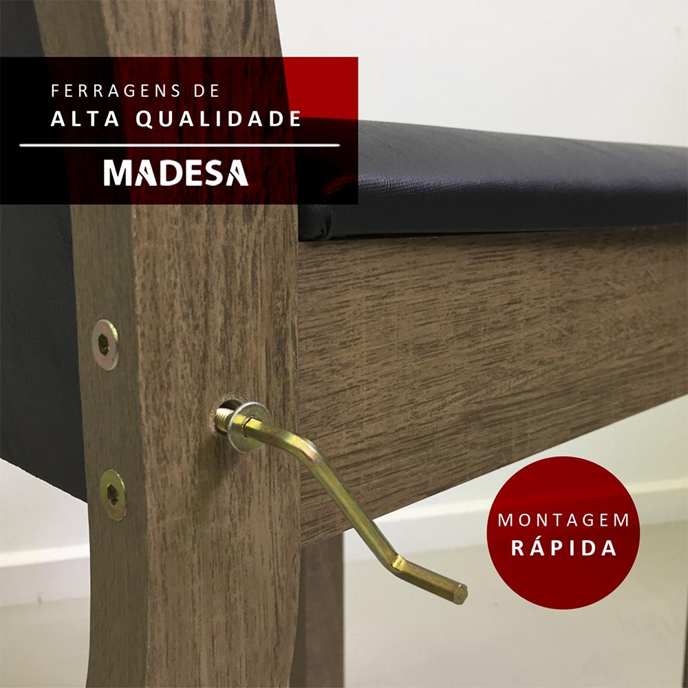 Conjunto Sala de Jantar Madesa Luana Mesa Tampo de Madeira com 4 Cadeiras - Rustic/Lírio Bege