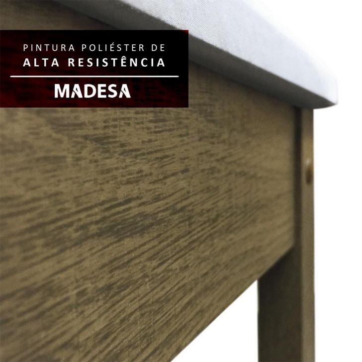 Conjunto Sala de Jantar Madesa Luana Mesa Tampo de Madeira com 4 Cadeiras  Rustic/Lírio Bege