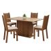 Conjunto Sala de Jantar Madesa Luana Mesa Tampo de Madeira com 4 Cadeiras - Rustic/Pérola